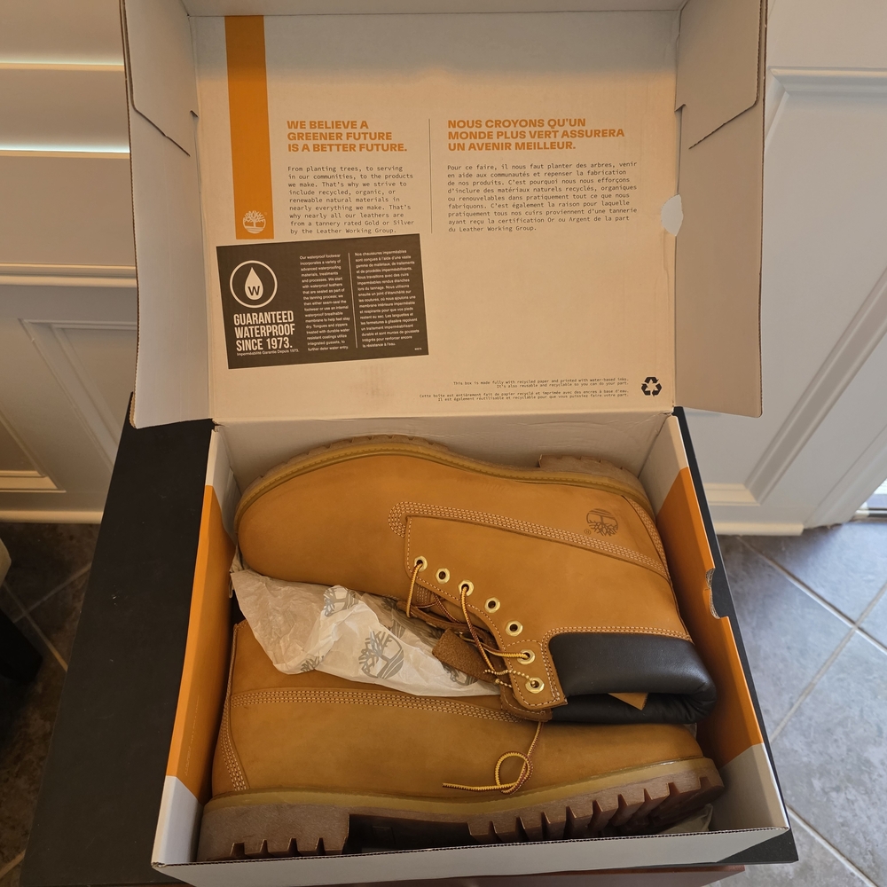 Men's Wheat Timberland Premium 6" Boots - Picture 3 of 15